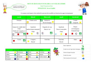 les menus de valentin du 06 au 10 juillet 2026