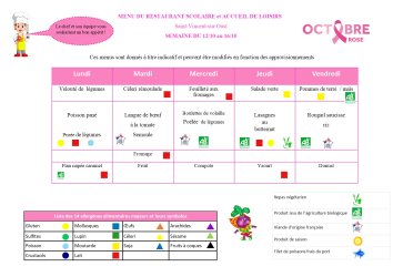 Les menus de Valentin du 12 au 16 octobre 2026