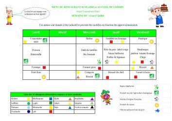 les menus de valentin du 13 au 17 juillet 2026
