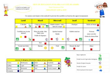 Les menus de Valentin du 14 au 18 septembre 2026