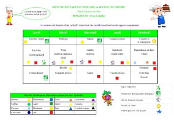 les menus de valentin du 20 au 24 juillet 2026