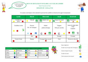 Les menus de Valentin du 23 au 27 mars 2026