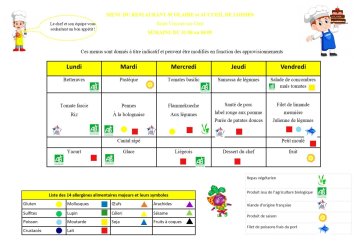 Les menus de Valentin du 31 août au 4 septembre 2026