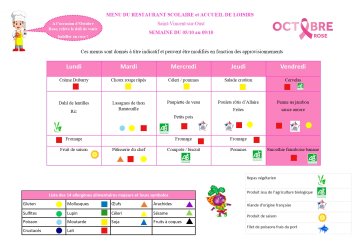 Les menus de Valentin du 5 au 9 octobre 2026